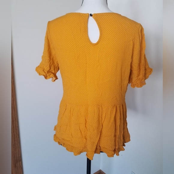 🎈 Hopely Polkadots Peplum Ruffle Shirt - Picture 3 of 4